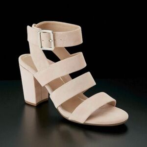VIONIC Perk Blaire Strappy Suede Heels Size 11 BLUSH